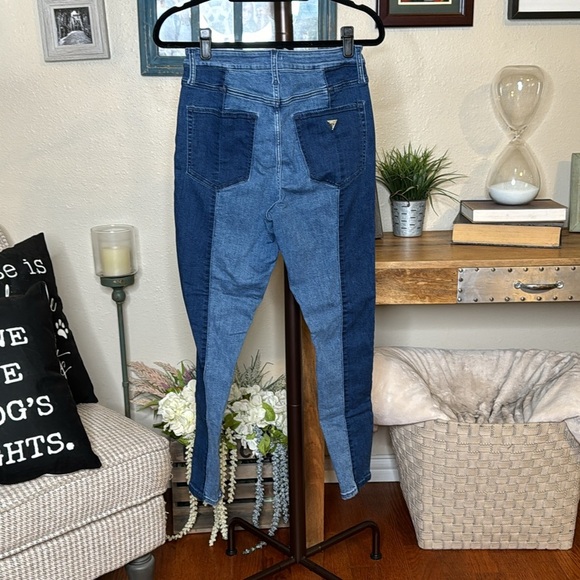 Guess | Vintage Two-Tone Colorblock High Waist Skinny Jeans Size 29 EUC 27 Long - Picture 4 of 14
